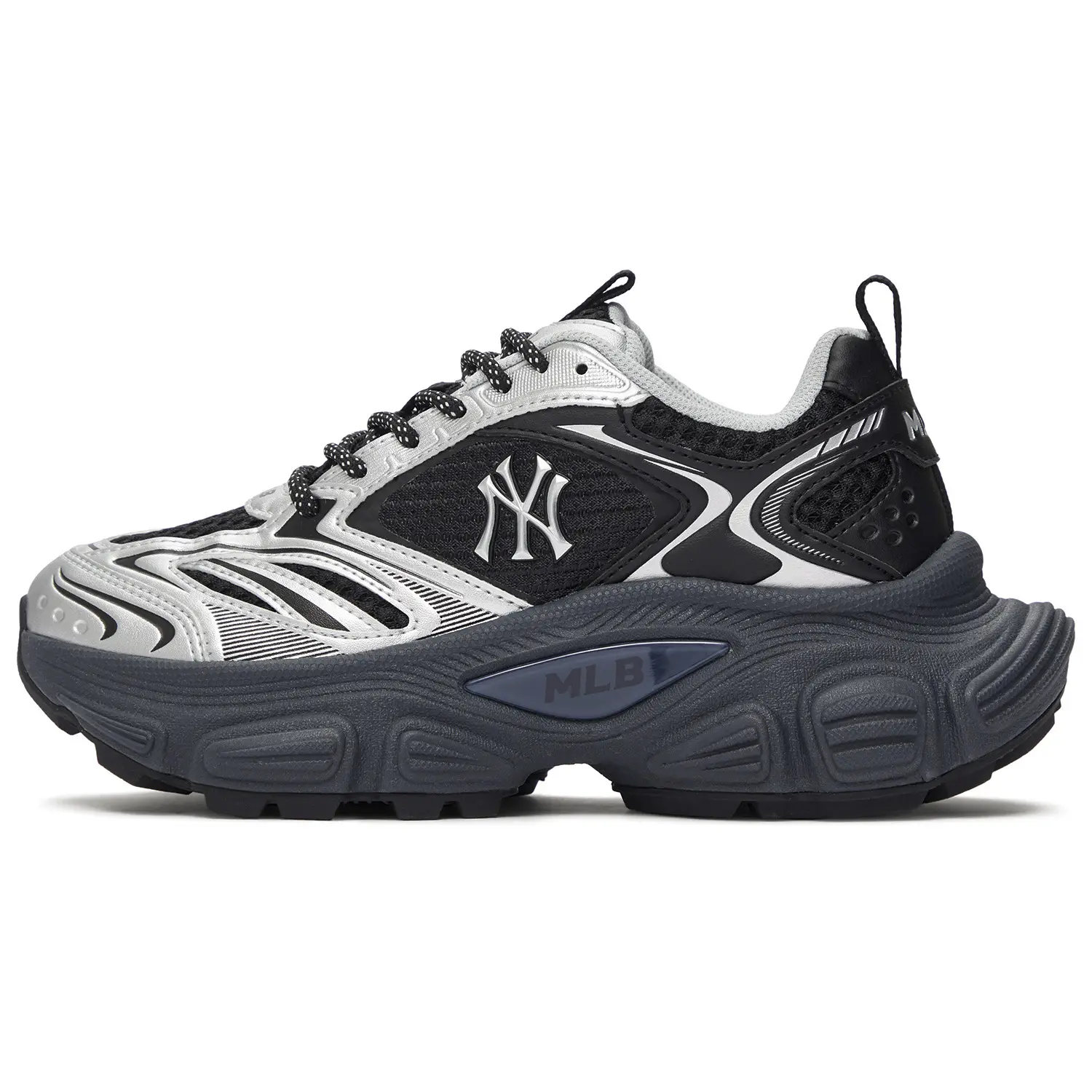 MLB New York Yankees Synthetic Leather Dad Sneakers for Men and Women – Stylish, Comfortable, Thick Sole, Height-Increasing, Low-Cut Black Shoes Verifiable, with credentials and supporting global authentication