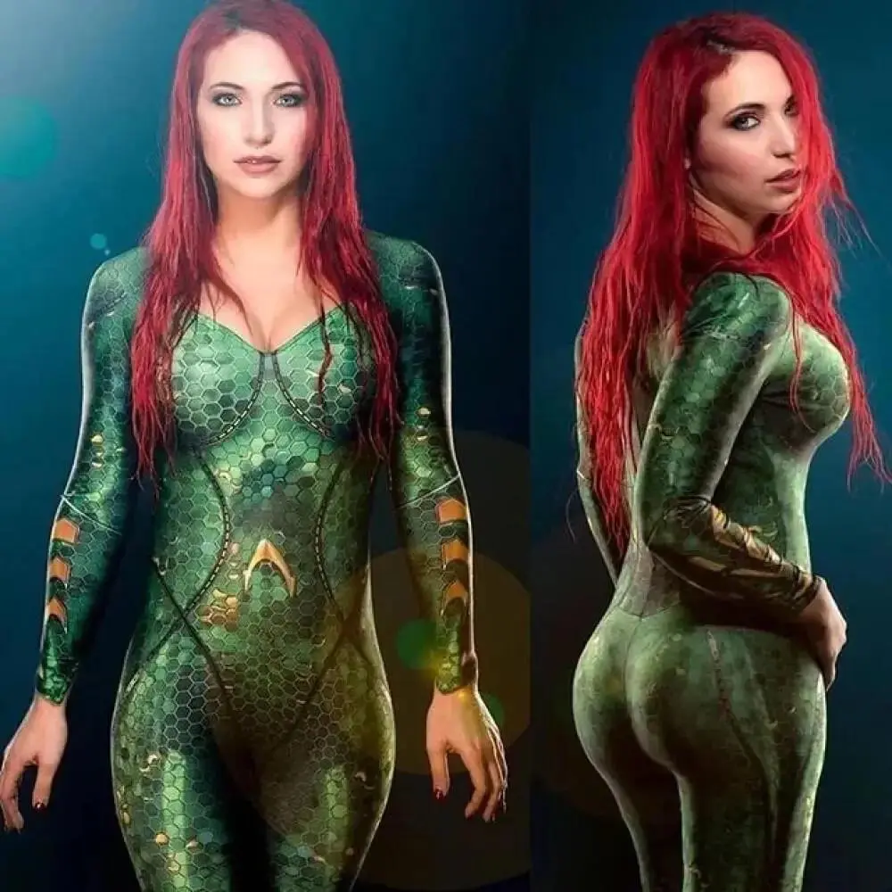 Halloween 2025 Combinaison Anime Mera Zentai pour filles, ensemble adulte, cosplay de super-héros, combinaison moula