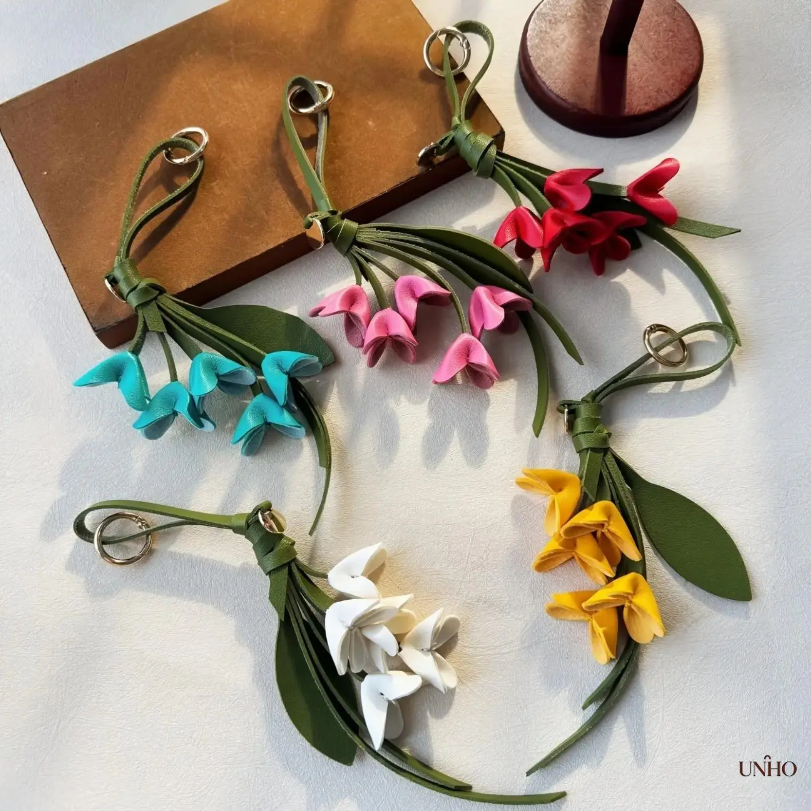 Coquette Handmade Red Lily Of The Valley Floral Bag Charm Keychain, Dainty Motif Pendant Dual Use Accessory For Women Handbags & Keys Summer Daily Outfits