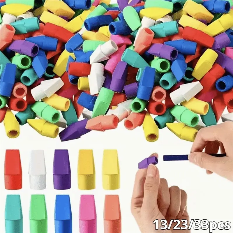 Colorful Arrow Pencil Eraser Set (13/23/33 Pieces), Fashionable Hat-Style Erasers, Ideal for School, Office, Group Use, Value Pack