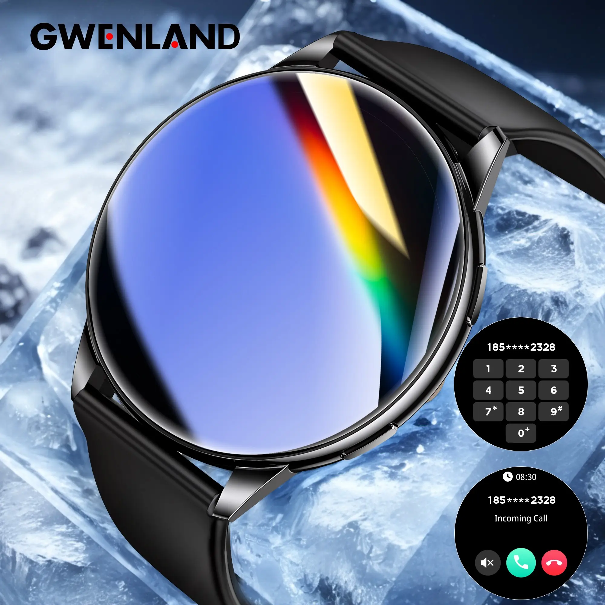 Smartwatch with Call Function, Pedometer, Daily Activity Tracker, 100+ Exercise Modes, Ideal Gift for Father's Day, Fitness Enthusiasts, Wearable, Durable, Round, Bluetooth, Charging, Wireless, Electronic Sport Watch, Workout Watch, Digital Smartwatch