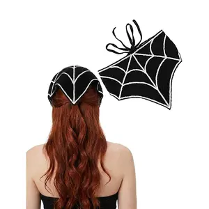 Halloween Themed Crochet Spider Web Design Hair Band & Hair Scarf, Crochet Headband, Cute Hair Accessories for Women & Girls, Vintage Elegant Hair Band for Daily & Holiday Party Use