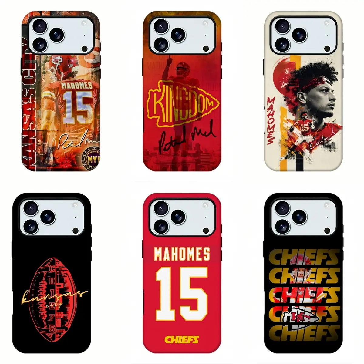 Mahomes Chiefs Football Printed Phone Case,Slim Soft Shell With Star Number Pattern,Anti-Scratch Drop Resistant Camera Protection Cover,For Football Fans,Suitable For Daily Use & Travel,Compatible For iPhone 11-17 Pro Max,Samsung S21-S26,Ideal Fan Gift