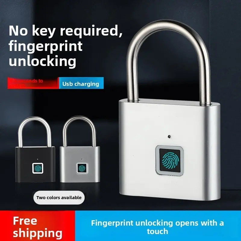 Smart Fingerprint Lock, Keyless Waterproof Anti-Theft Small Lock, Gym Storage Cabinet Luggage Backpack Drawer Warehouse Universal Fingerprint Lock, Fingerprint Padlock