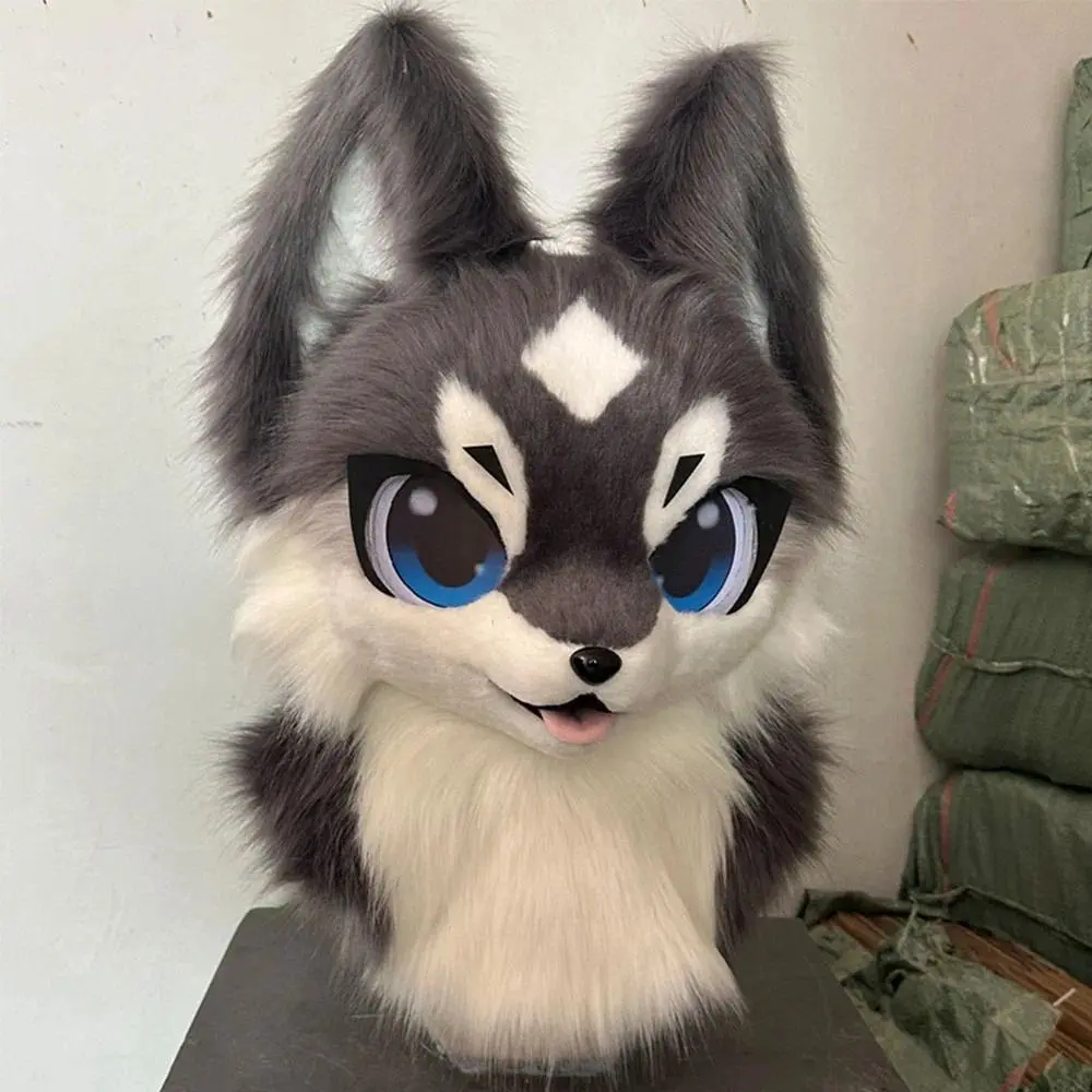 In Stock Fursuits head cheap animal head costume cat  furry head kemono cute dog head costume  role-playing costume