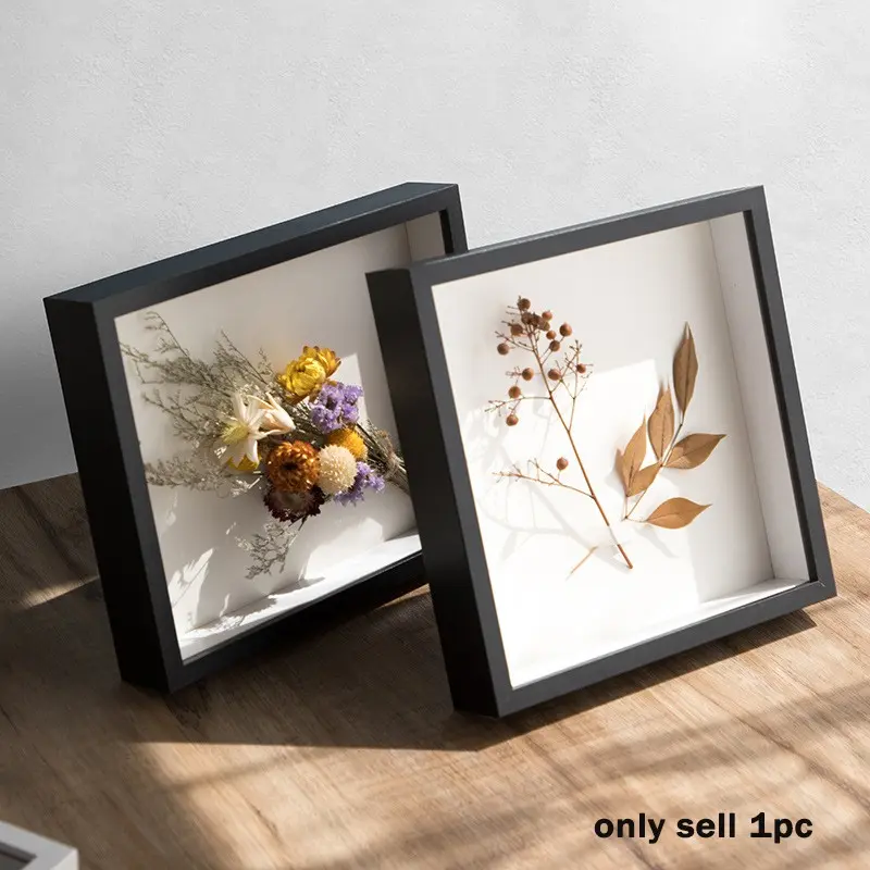 Dry Flower Photo Frame Display Box, 3D Specimen Case for Souvenirs and Photos, Perfect for Wedding Memorabilia and Handmade Crafts, Durable Sturdy High Quality Frame, Detailed Frame, Wood Frames