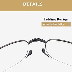 Folding Reading Glasses for Men Women Blue Light Blocking Readers with Keychain Compact Bags