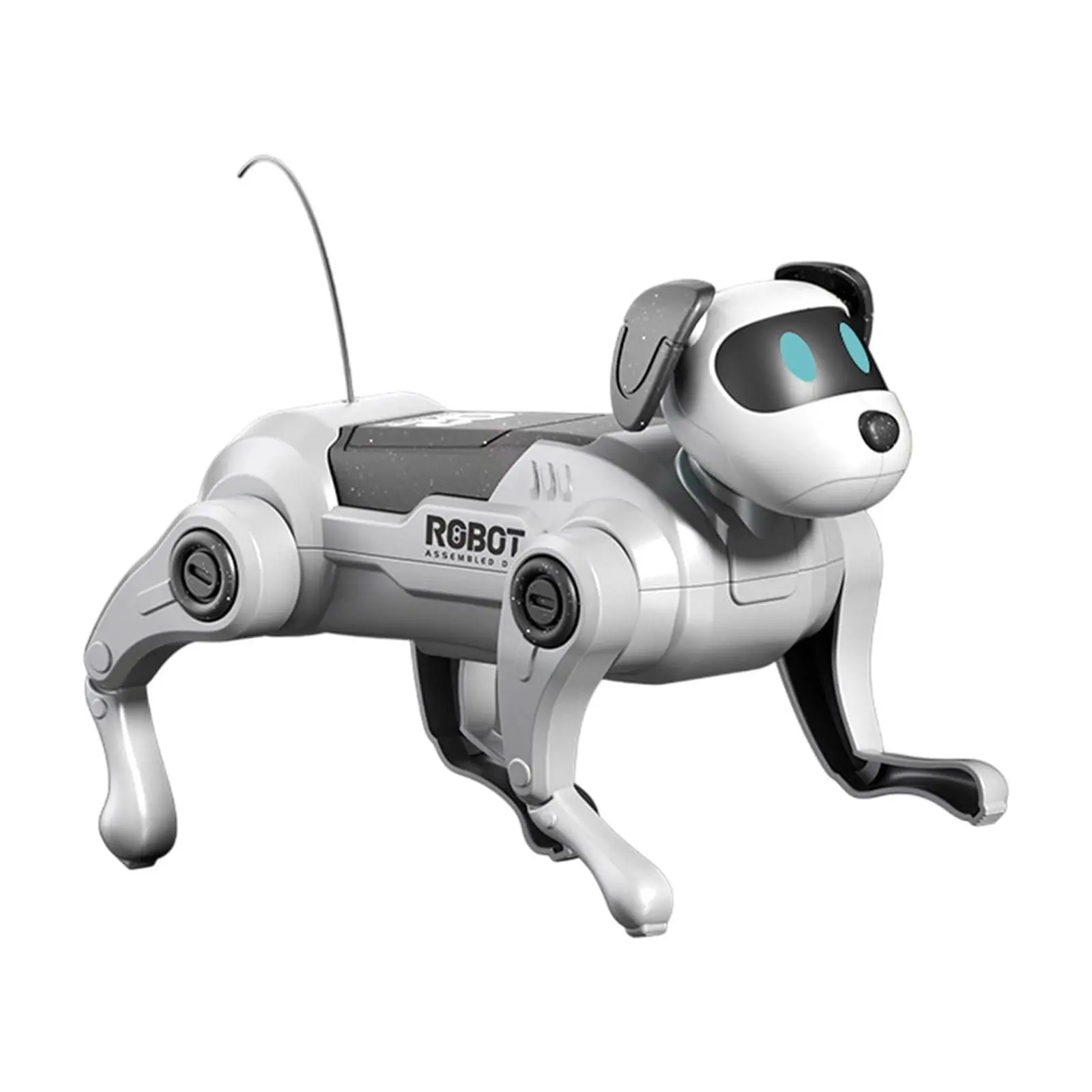 AAA Battery-Powered Remote Control Plastic Robot Dog Toy for 3+ Ages - Low Power Consumption, DIY Assembly, LED Lights, Robotics, Kids Birthday Gifts, Unisex Kids of All Ages