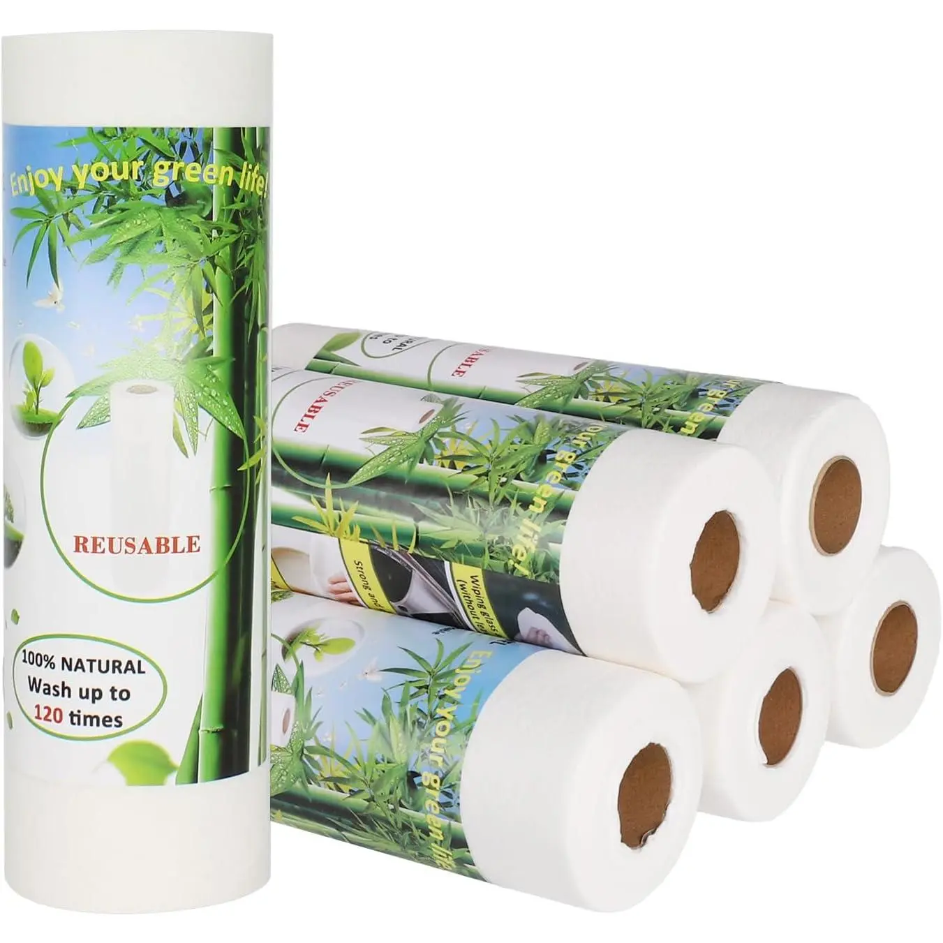 Paper Towels  Set of 6 Rolls 120 Sheets Heavy Duty Machine Washable  Paper Towels for Kitchen and Daily Use(11x12")