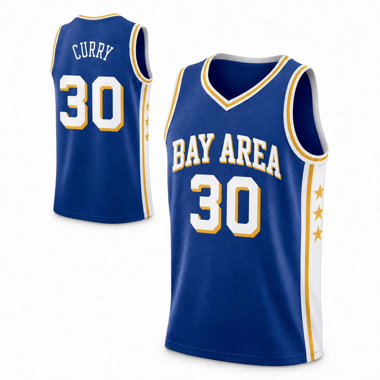Men’s Blue Bay Area 30 Basketball Jersey, Sleeveless Athletic Mesh Tank Top, Retro Game Day Fan Shirt, Breathable Sports Streetwear Jersey for Summer, Gym, Pickup Basketball, Concerts, Parties, School Spirit Events & Casual Outfits