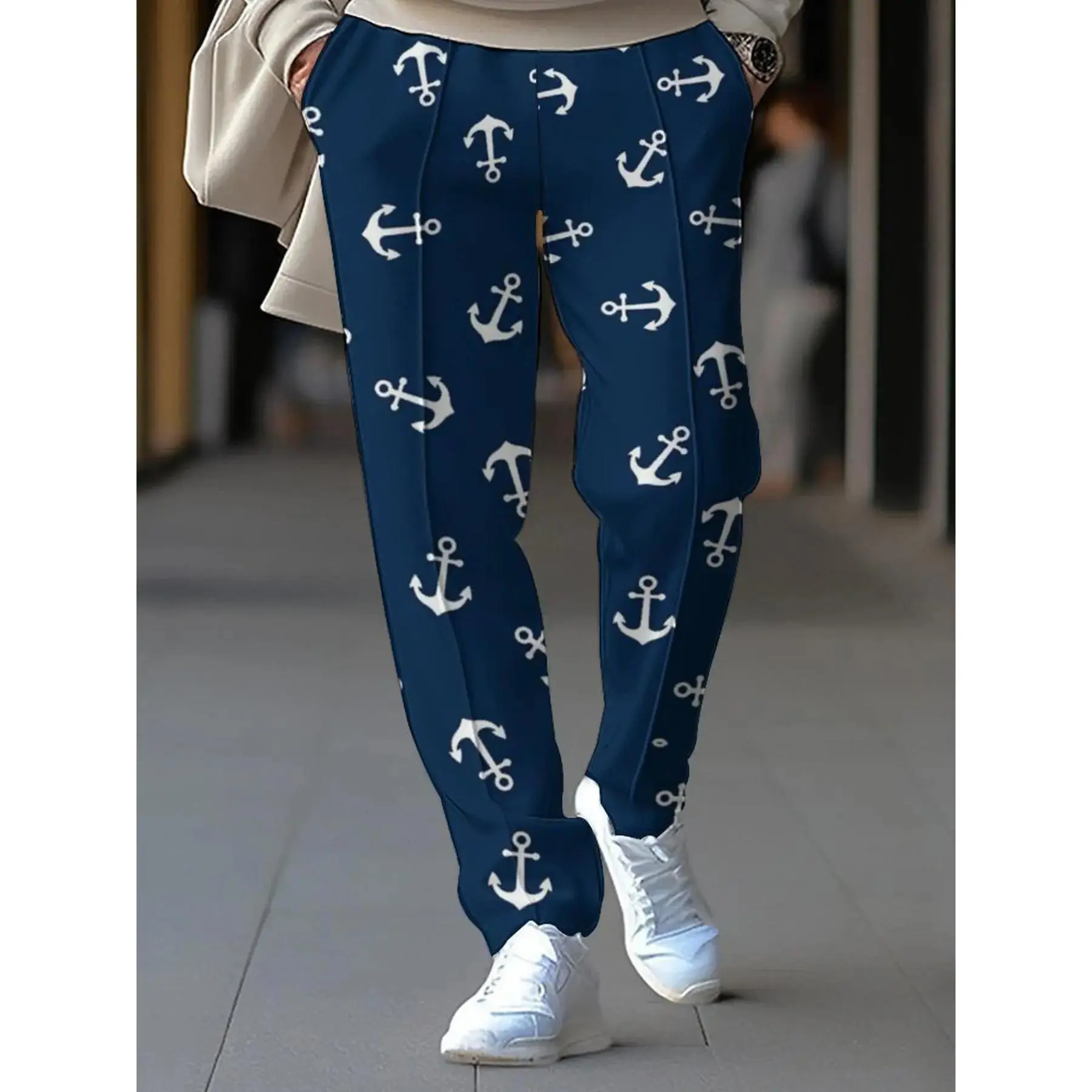 All Over Print Drawstring Pants, Straight Leg Casual Trousers, Comfortable Pocket Bottoms, Fall Winter Lounge Wear, Artistic Design, layering piece, wardrobe staple, must have item, everyday wear, essential piece