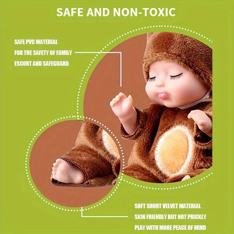 6 Counts/set Mini Animal & Insect Shaped Cute Lifelike Newborn Reborn Doll, Sleeping Doll, Sleepy Doll, Children's Toy Dolls Gifts Gift Box #GLOBAL PICKS