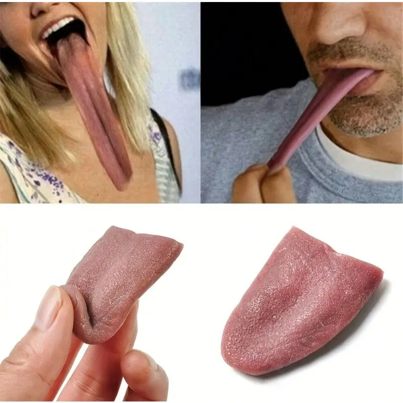 Realistic Artificial Fake Tongue Prank Prop for Halloween, Soft Lifelike Texture, Washable Reusable Rubber Trick Toy for Holiday Party, Cosplay & Funny Gathering Decor