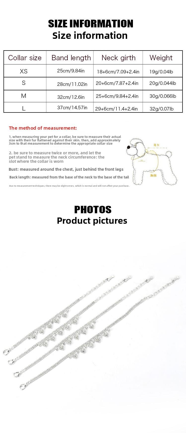 SoPets Pet Dog Cat Diamond Collar Necklace Sparkling Crystal Pendant for Small Medium Dogs and Cats Elegant Rhinestone Choker Accessories Gift