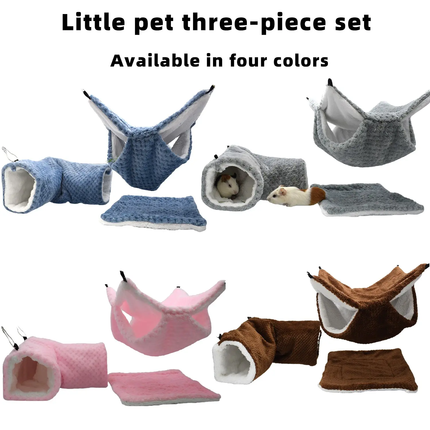 Sugar Glider Double Layer Hammock Hidden Tunnel House Pet Bed Set, Small Animal Comfortable Nesting Space, Ideal for Sugar Gliders & More, Guinea Pig Bed, Hamster Bed, Hamster Hide