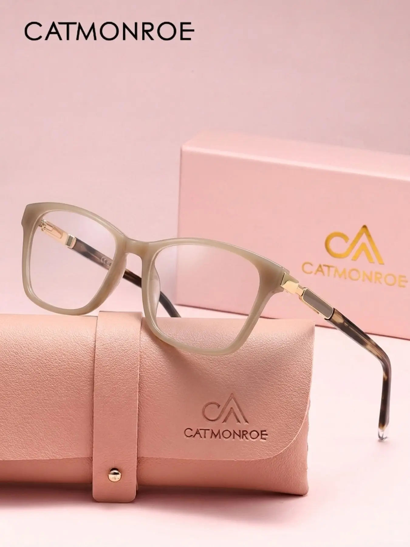 CATMONROE Fashionable Cat Eye Frame For Both Men And Women, Versatile For Daily Commuting, Office Computer Glasses To Reduce Blue Light, Trendy Square Frames Eyeglasses