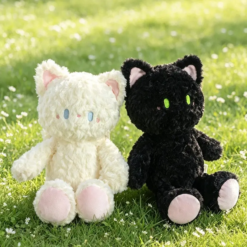 Cute Curly Hair Cat Plush Toy, Standing Ears Pet Cat Doll, Soft Comfortable Home Decor, Perfect Gift for Pet Lovers