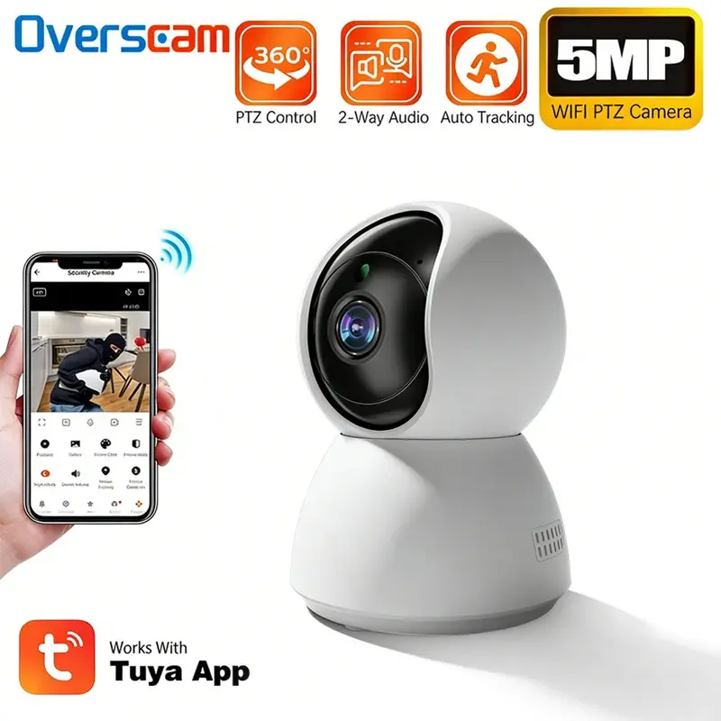 5MP Tuya Smart Life Home Mini WiFi IP Camera Indoor Wireless Home Security WIFI Network CCTV Surveillance Camera Auto Tracking