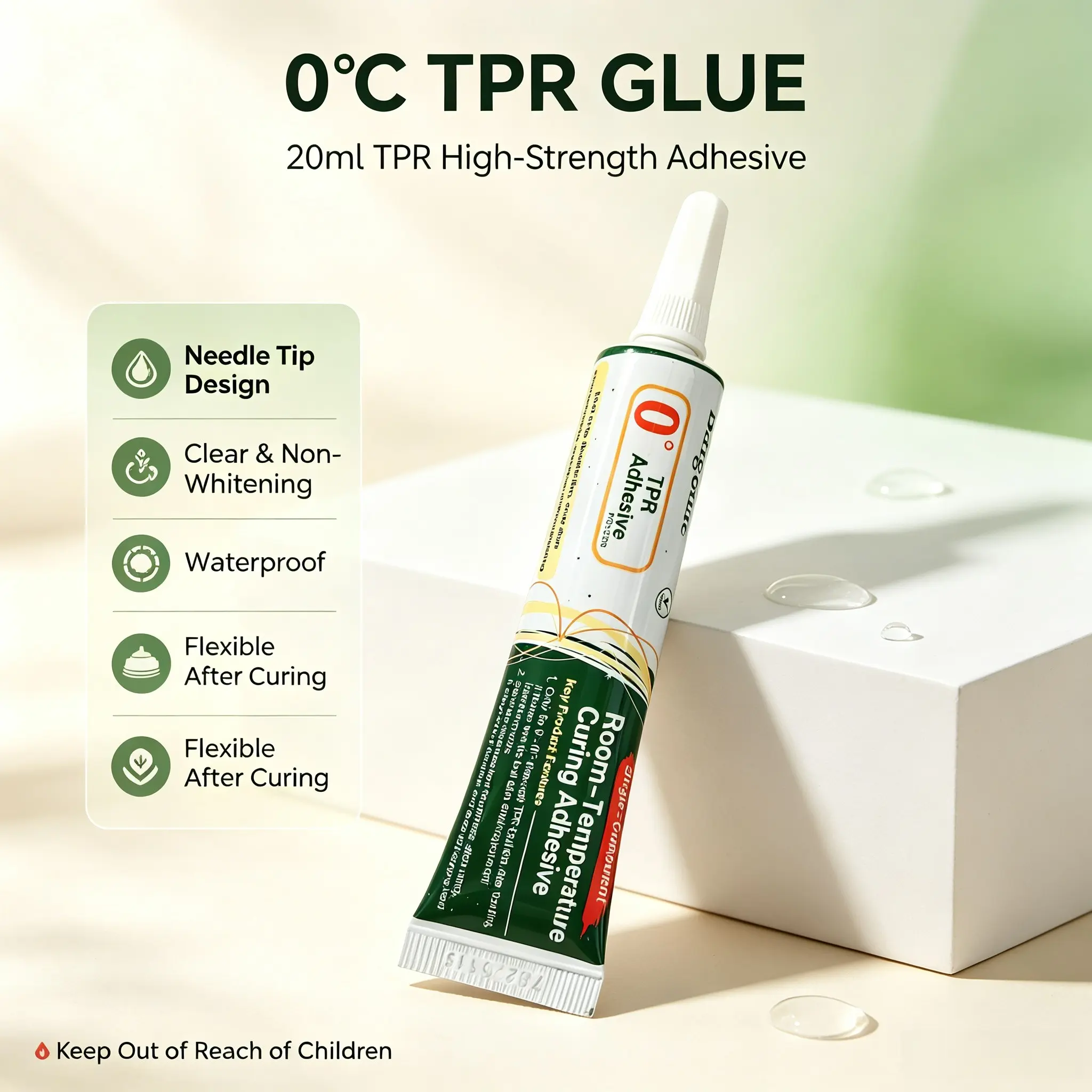 20ML TPR Soft Gel Special Adhesive, Syringe-Style, Colorless Transparent, Eco-Friendly Waterproof, Flexible Strong Glue, Clear Glue, Not for Children
