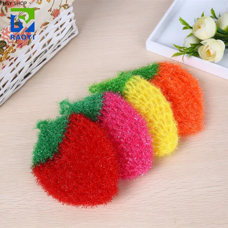 4-Pack Handmade Dish Scrubbies, Cute Floral Crochet Acrylic Kitchen Accessory, Reusable and Washable Tools for Pot and Table Wiping, Dish Scrubber, Kitchen Cleaning Tool, 4-Packs, Handmade Crochet