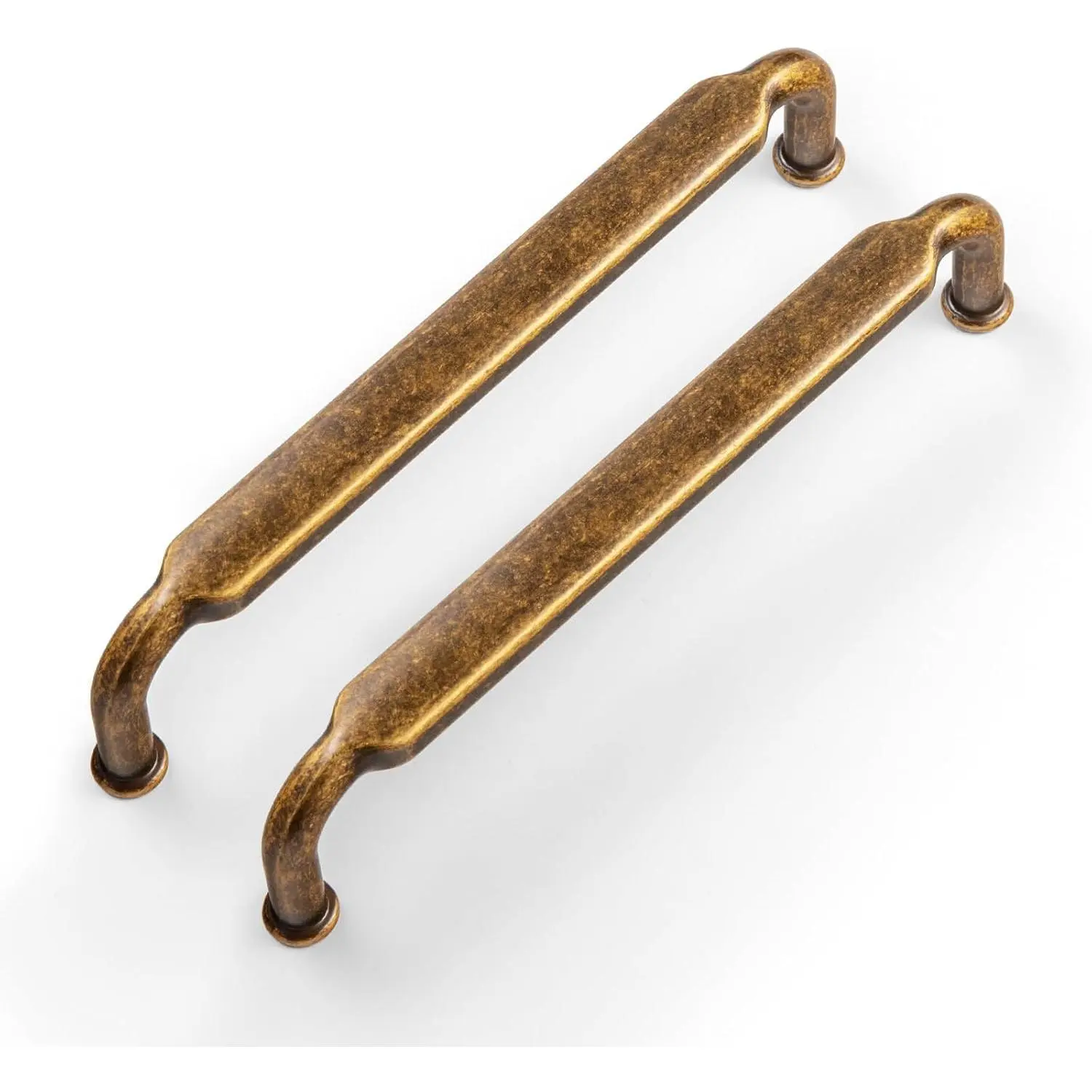 5 Inch Hole Center Antique Brass Zinc Alloy Cabinet Pulls, 6 Pack Vintage Solid Brass Cabinet Handles Drawer Pulls for Kitchen Cabinets Hardware