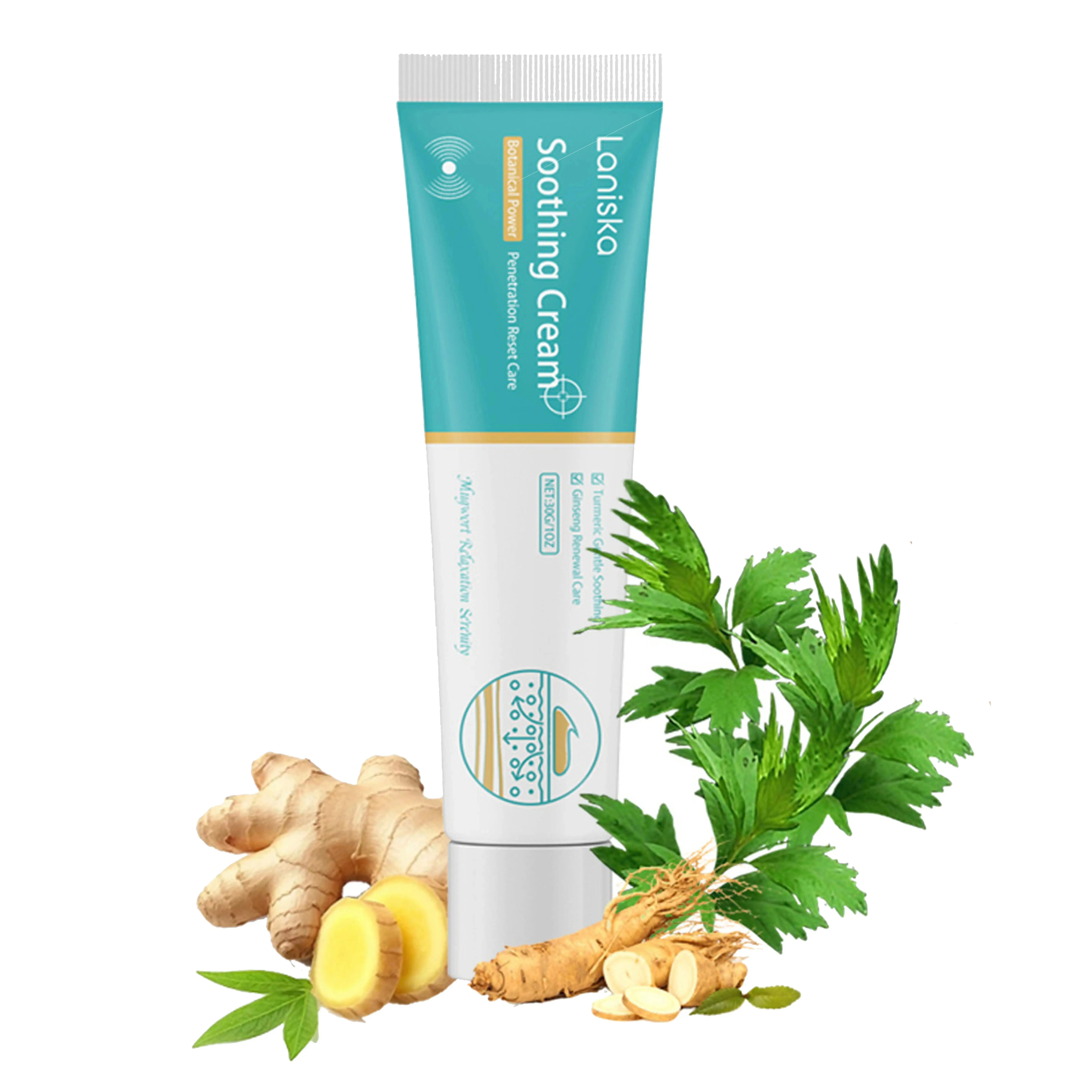 Laniska Neck & Shoulder Soothing Cream - Natural Turmeric & Ginseng Care for Daily Relief Soothing Massage Cream for Neck & Shoulder Tension - Botanical Calming Cream for Self-Care