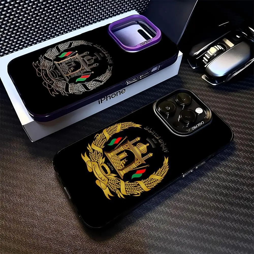 Afghan Afghanistan Flag Phone Case for iphone 17 16 15 14 13 11 12 Pro Max Air X Xs Plus 16e 17e For Samsung S26 S25 S24 S23 FE Ultra Plus Edgeblack silver hard shell Cover