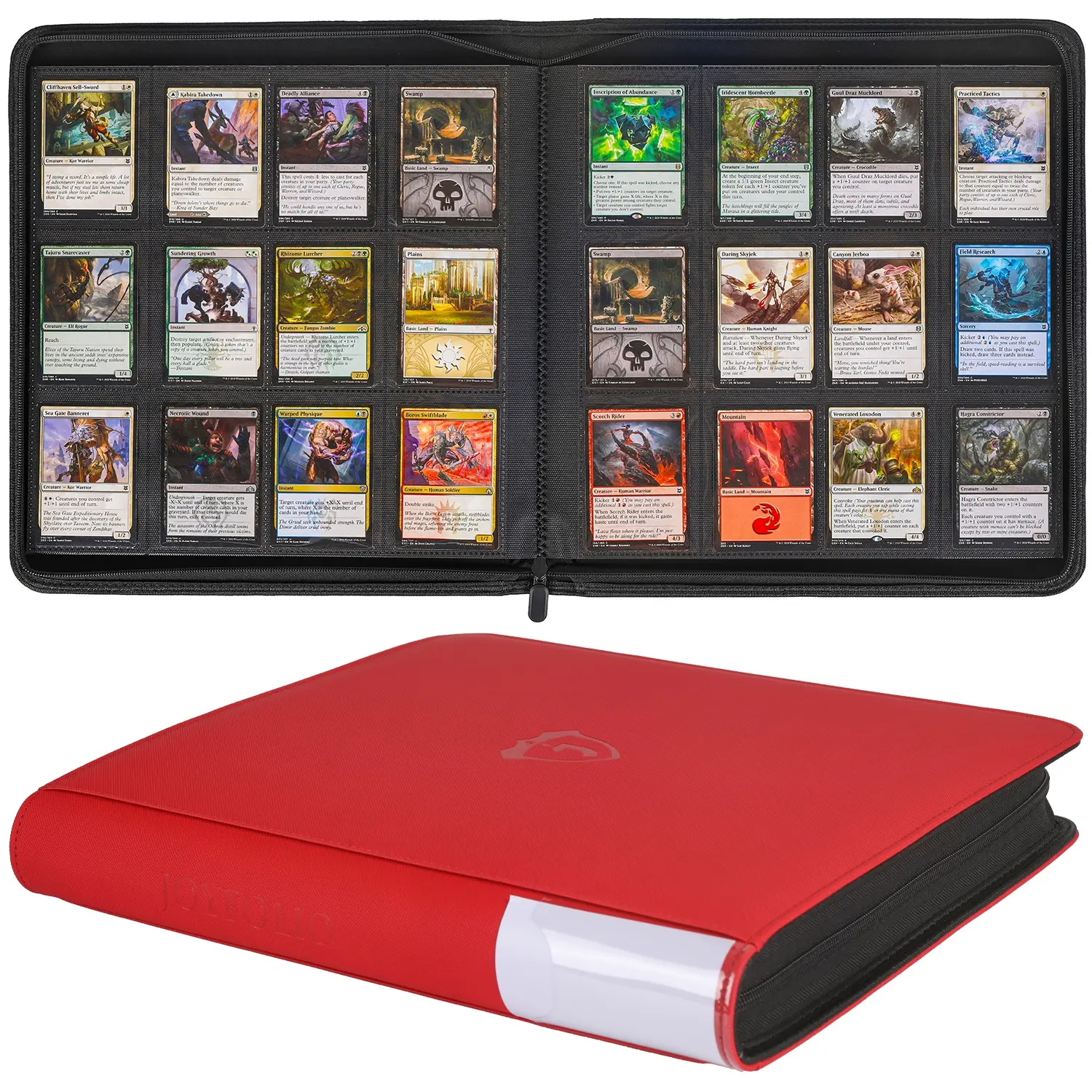 12 Pocket Card Binder – 480 Card Capacity Trading Card Album, PU Leather Zipper Side-Loading Binder for Pokémon, TCG, MTG & Sports Cards