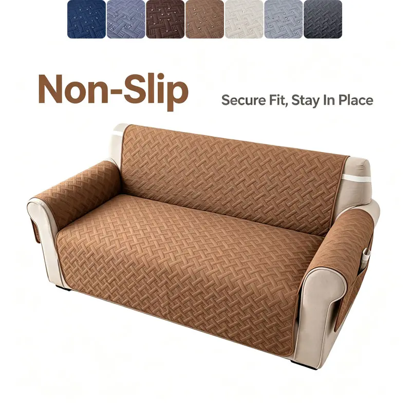 one-piece sofa cover, strap anti-skid sofa cover, anti-fouling and dust-proof sofa protective cover, suitable for 1-3 people, universal in all seasons, washable sofa cover, home decoration, suitable for indoor, Non Slip Couch Cover
