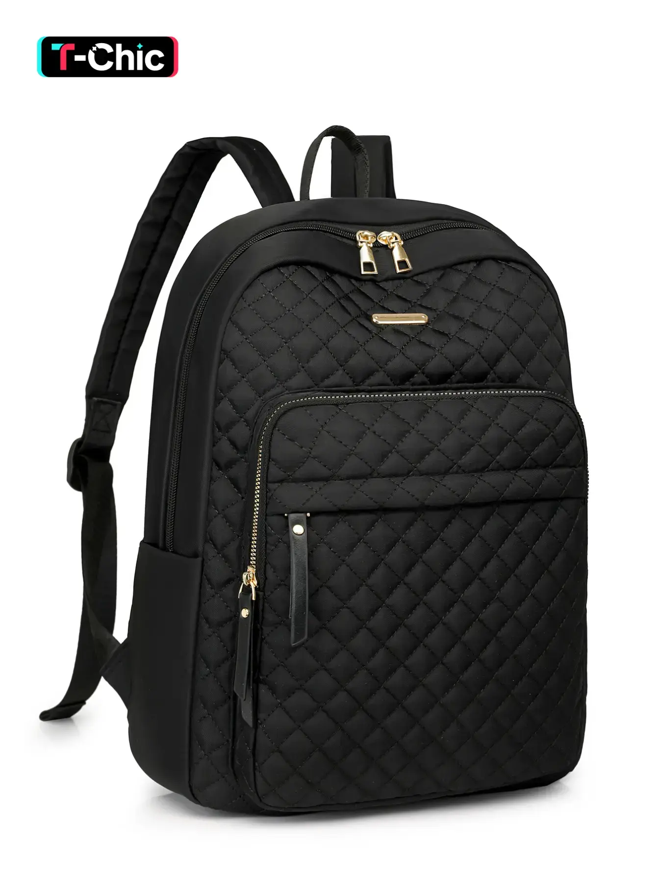 Waterproof Nylon Diamond Quilted Backpack for Women - Lightweight Multi Layered School Bag, Girly Fashion Versatile Daypack for Teen Girls College Students, Casual Lightweight Backpack