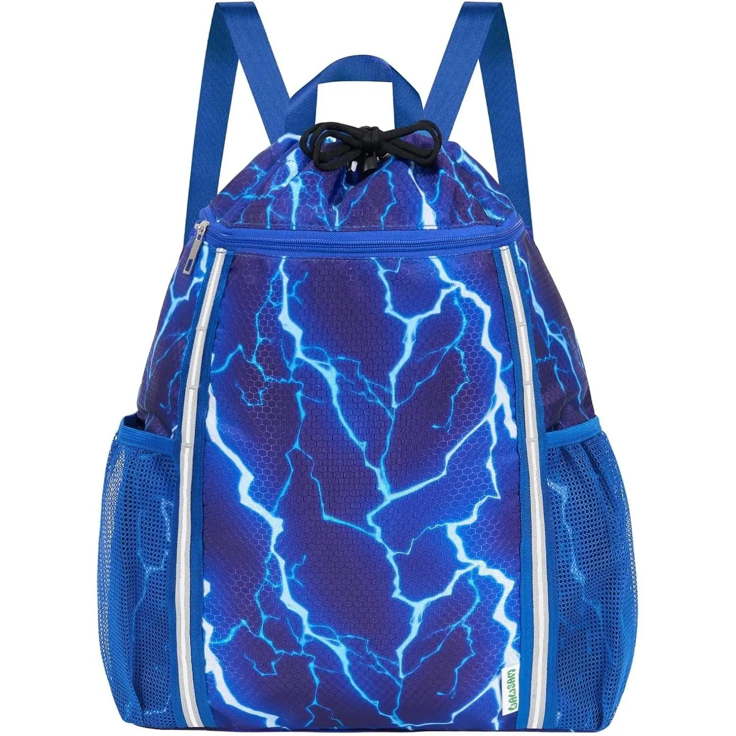 Drawstring Backpack & Gym Bag, Waterproof Swim Bag for Beach, String Cinch Backpack with Two Mesh Water Bottle Pocket