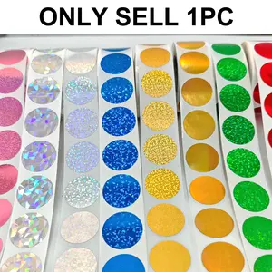 1 Inch Round Holographic Scratch off Stickers, 1000 Pieces/Roll, Colorful Password Stickers for Gift Cards, Coupons, Hidden Codes