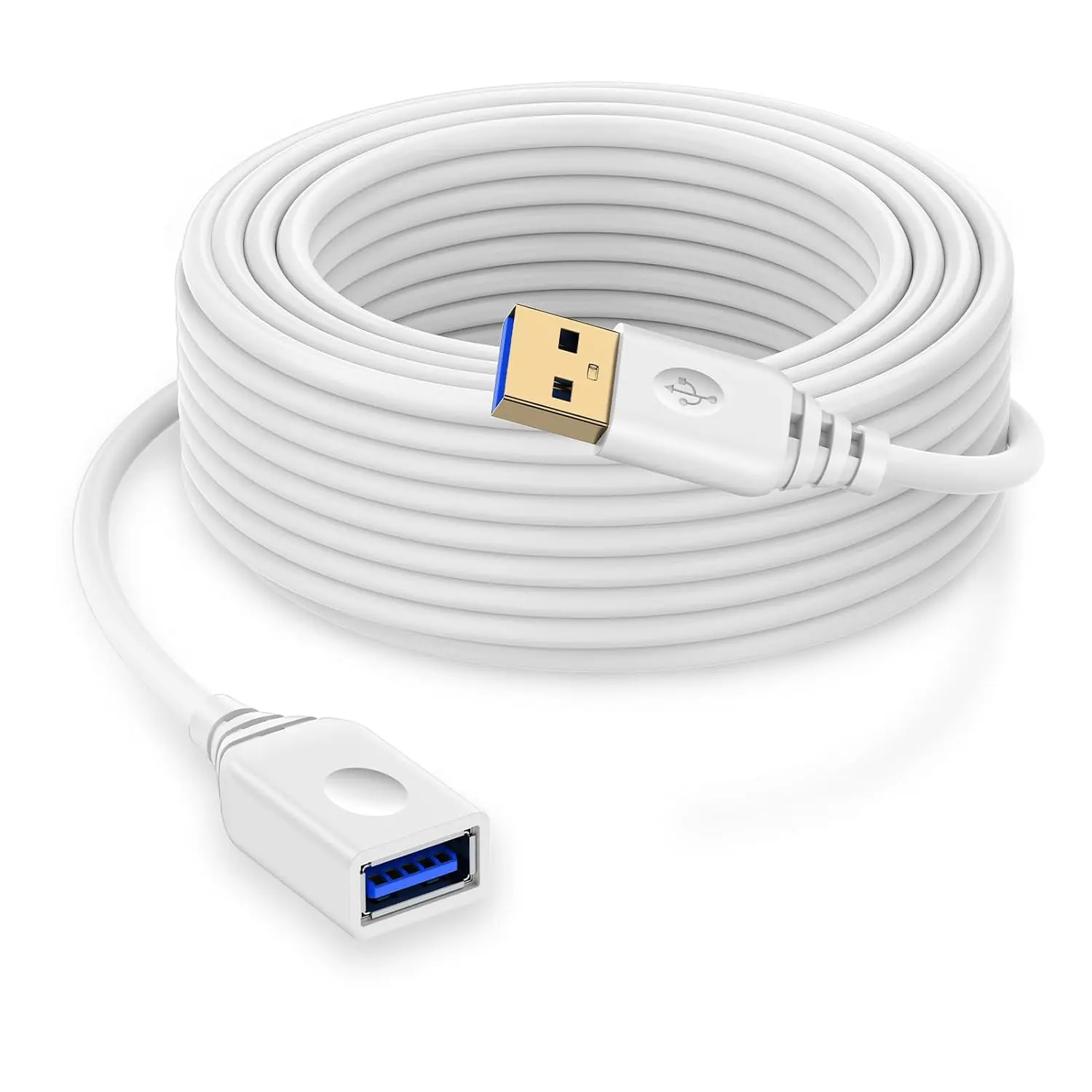 10FT USB to USB Extension Cord White Type A to Type A Extender  to USBA Extensions Power Cord A Type Male to Female   Data Transfer Wire for  Printer Webcam Flash Drive Hard
