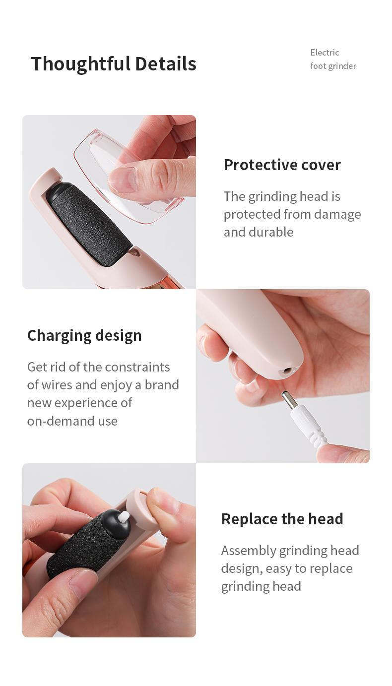 Electric Foot Grinding Stone - Digital Foot Grinder, Rechargeable, Exfoliating Tool for Calluses, Home & Nail Salons Use, Perfect Gift