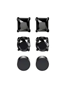 Zircon Stud Earrings Set, Unisex Hip Hop Fashion Jewelry, Pain-Free Ear Cuffs, Perfect Gift, Daily & Special Occasions