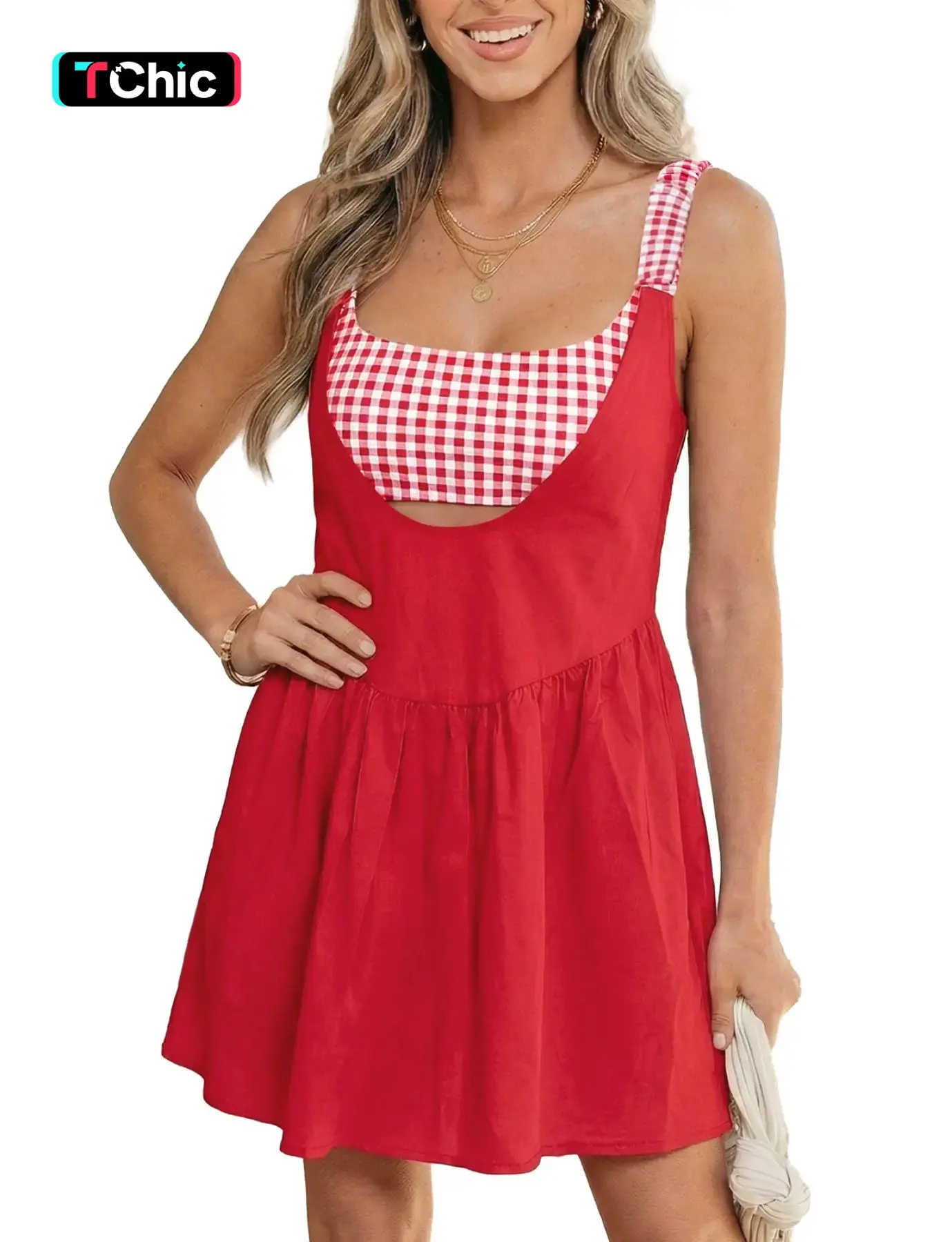 Summer Casual Sleeveless Patchwork Loose Short Pants Dress, Comfortable and Stylish, Perfect for Warm Weather, Ideal for Daily Wear, Beach Resort Wear