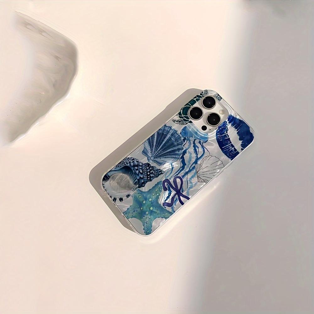 for iPhone 17/16/15/14/13/12/11 Pro Max/Pro/Plus/Air/Xs Ocean Shell Pattern Case – Shockproof, Anti-Fingerprint, TPU & PET Material, Beachy Design Protection Protective Cover