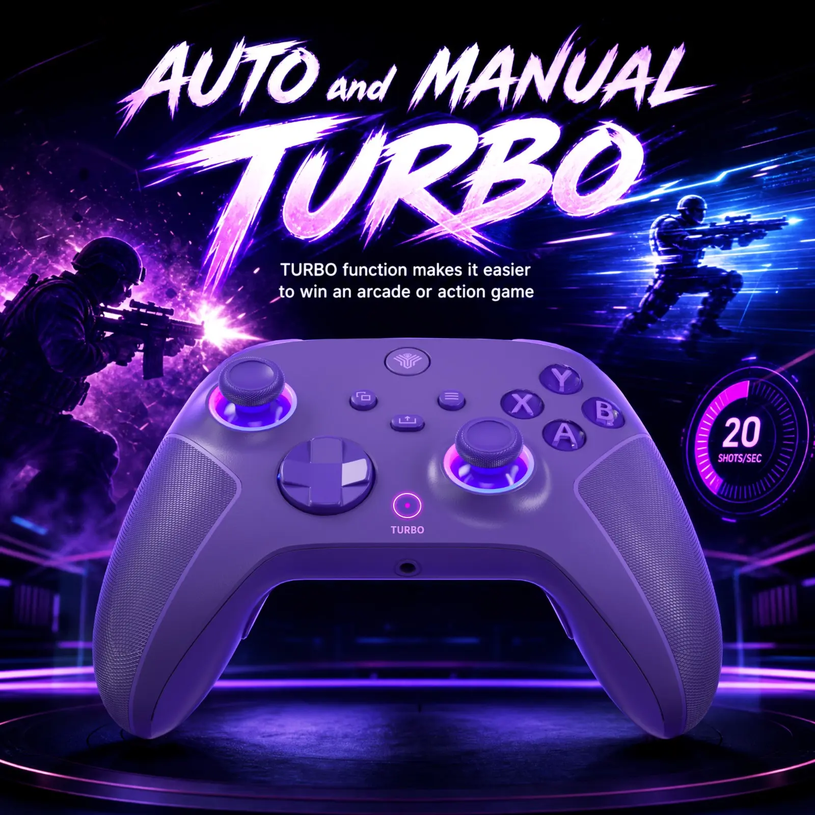 Wireless Hall Effect Controller for Xbox Series X|s & Steam PC, Turbo & Macro Programming, Dual-Stage Triggers, 7 RGB Lights, 1000mah Battery