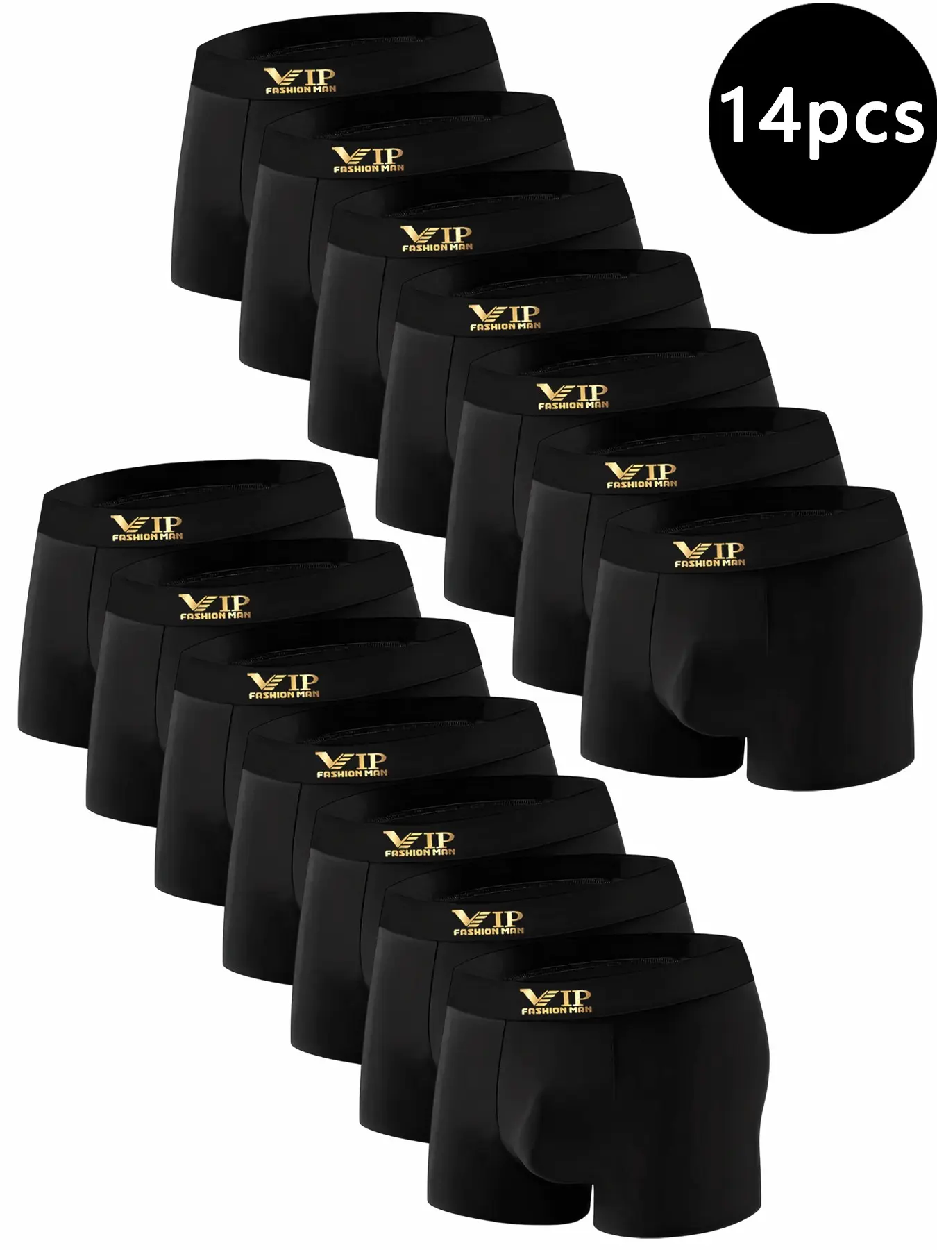 VIP Gold Logo Men's Black Boxers (1-16 Packs) | Ultra-Comfort Breathable Trunks for Everyday, Gym & Casual Wear, Classic Black Versatile Underwear