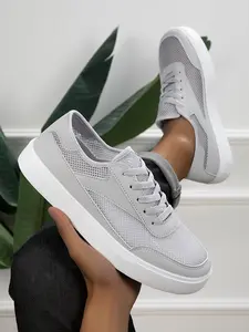 Men's Summer Breathable Low Top Sneakers, Mesh Panel Design, Lightweight Comfort, Versatile Daily Wear, Ideal for Commuting and Shopping