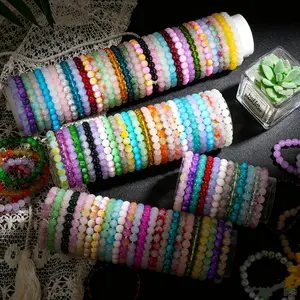 13pcs Bohemian Glass Bead Bracelet Set Suitable for Men & Women, Multicolor Stackable Lightweight Beads, Layered for Beach Vacation, Daily Wear, Casual Outfits - Year-Round Comfortable Glass Bead Bracelets