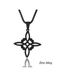Viking Celtic Knot Pendant Necklace Men Stainless Steel Box Chain Necklaces Irish Witch Knot Witchcraft Jewelry Durable Jewelry Costume Necklaces