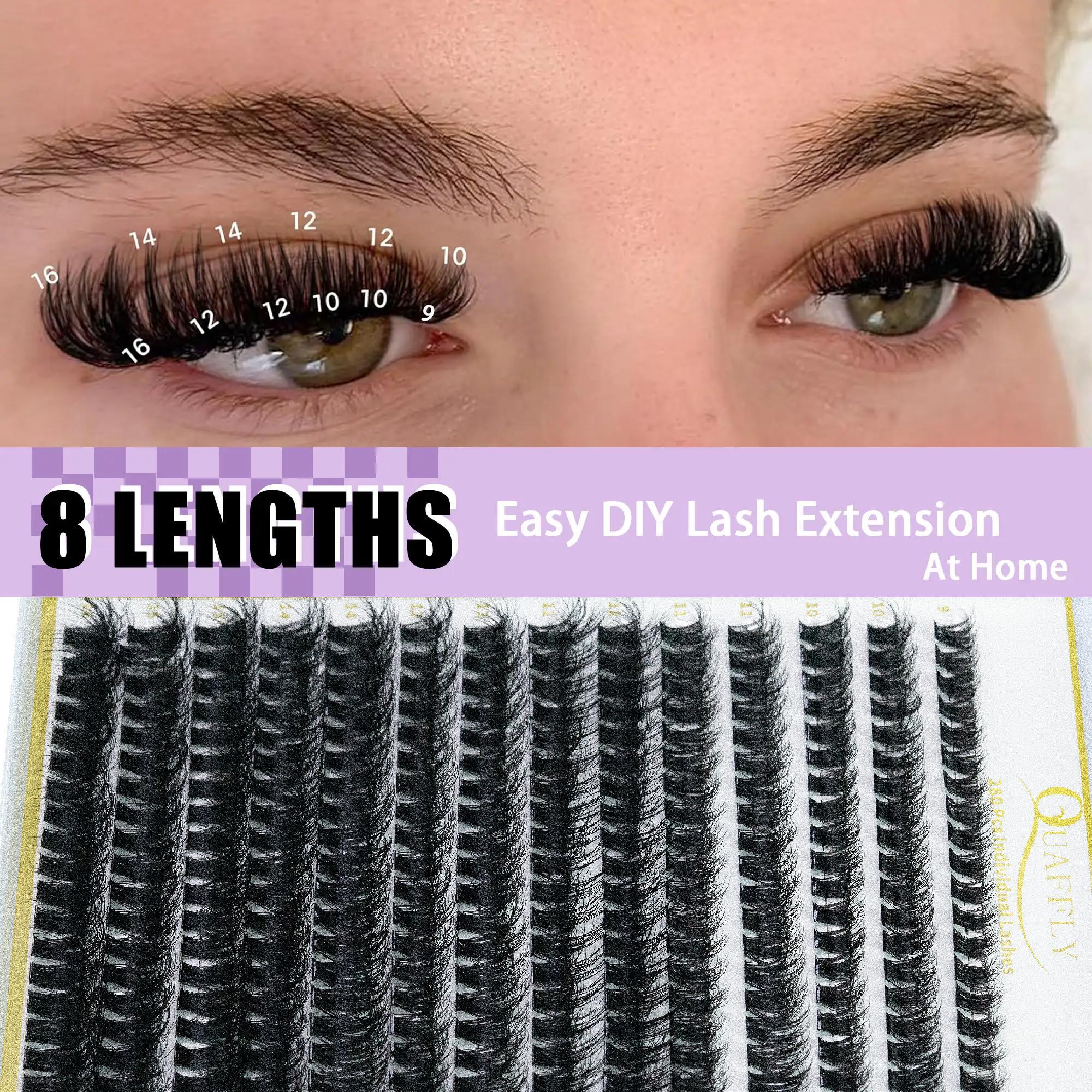 Eyelash Extension Kit, Eyelash Set, 1 Box Individual False Eyelashes with Eyelash Glue & Remover & Tweezers & Headband & Wristband, Eye Makeup Enhancement Tool for Women, Cosmetic