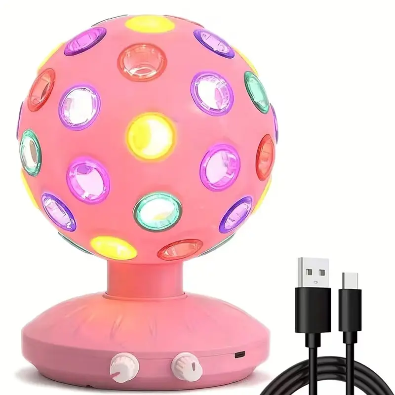 1 Pcs Disco Ball LED Starry Sky Projector Night Light, 360° Rotatable with Adjustable Speed & Brightness, USB/Battery Dual Power Supply, Party Ambient Light for Birthdays, Festivals, Bars & Clubs