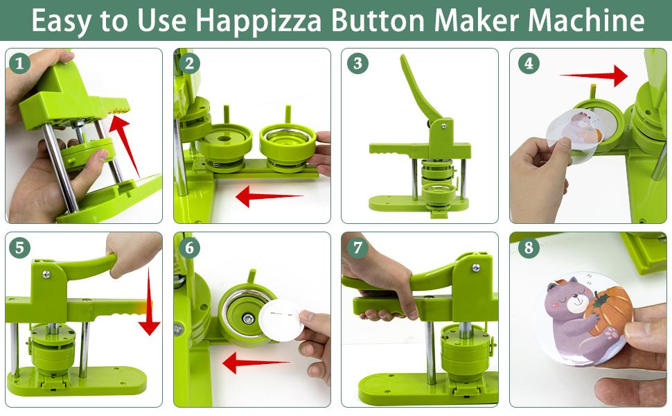 Button Maker Machine Multiple-Sizes - Pin Maker Machine 1.25 inch+2.25 inch, Interchangeable Button-models Badge Button Press Machine with 200 Sets 32+58mm Button Maker Supplies&Circle