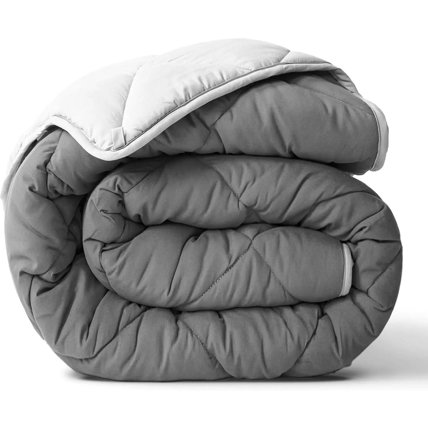 Twin/Twin XL Cloud-Soft Down Alternative Comforter - Oeko-TEX Certified, All-Seasons Cooling, Lightweight Reversible Quilted Duvet Insert for Dorm Beds, Light/Dark Gray
