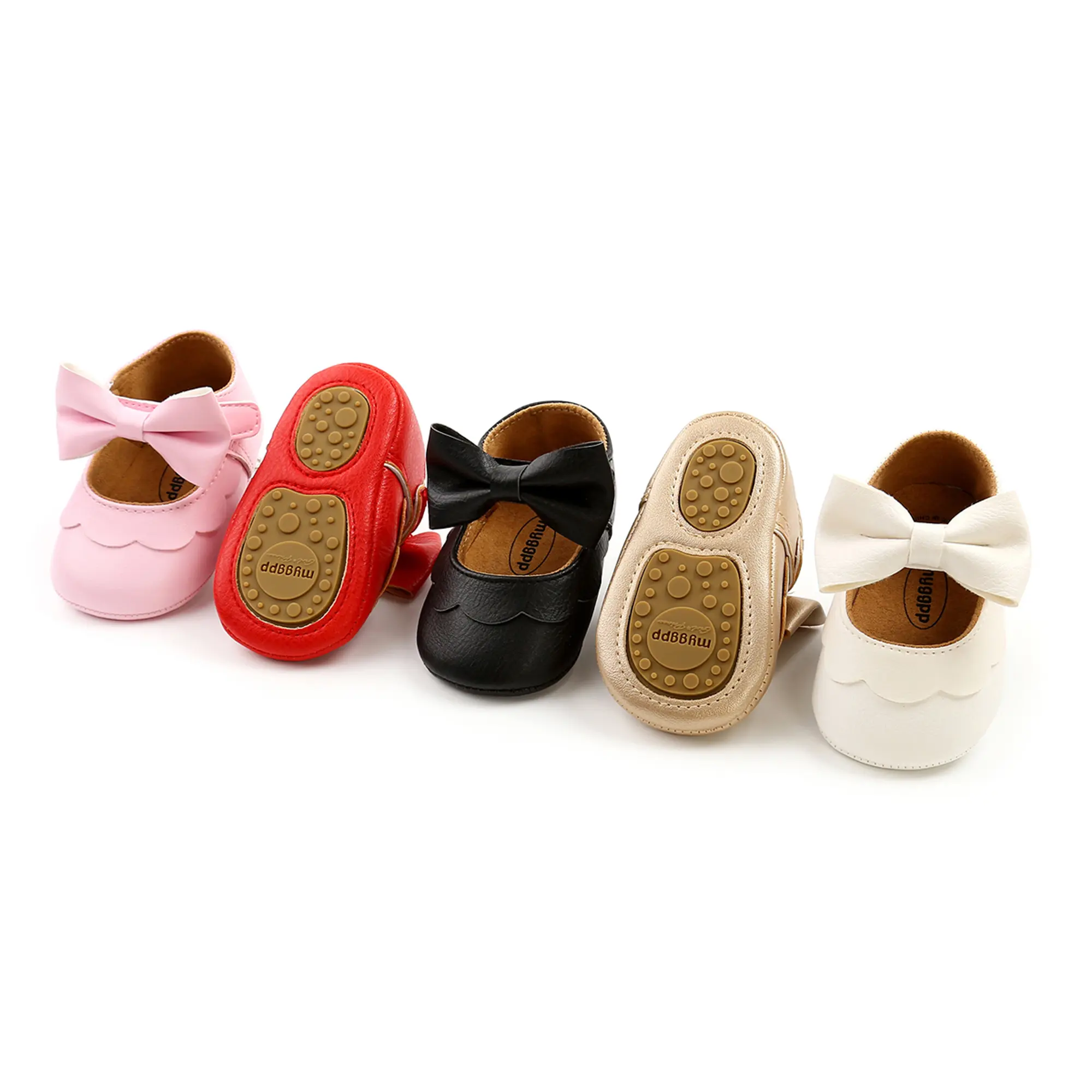 Baby Girls Mary Jane Flats Infant Newborn Soft Sole Walking Shoes Princess Wedding Dress Shoe 0-18M