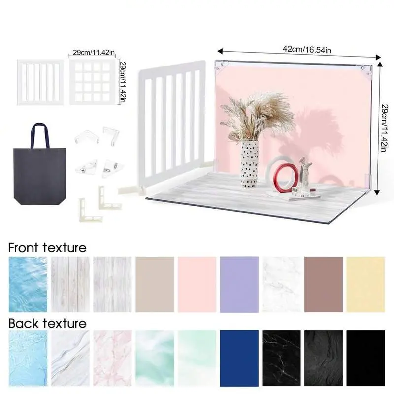 9 Piece Photography Background Boards 18 Patterns Cardboard Tabletop Background Suitable for Jewelry Food and More Includes Storage Bag Small Size 40 x 29 cm Compact Size Jewelry Display Pattern Background Cardboard Background Jewelry Making
