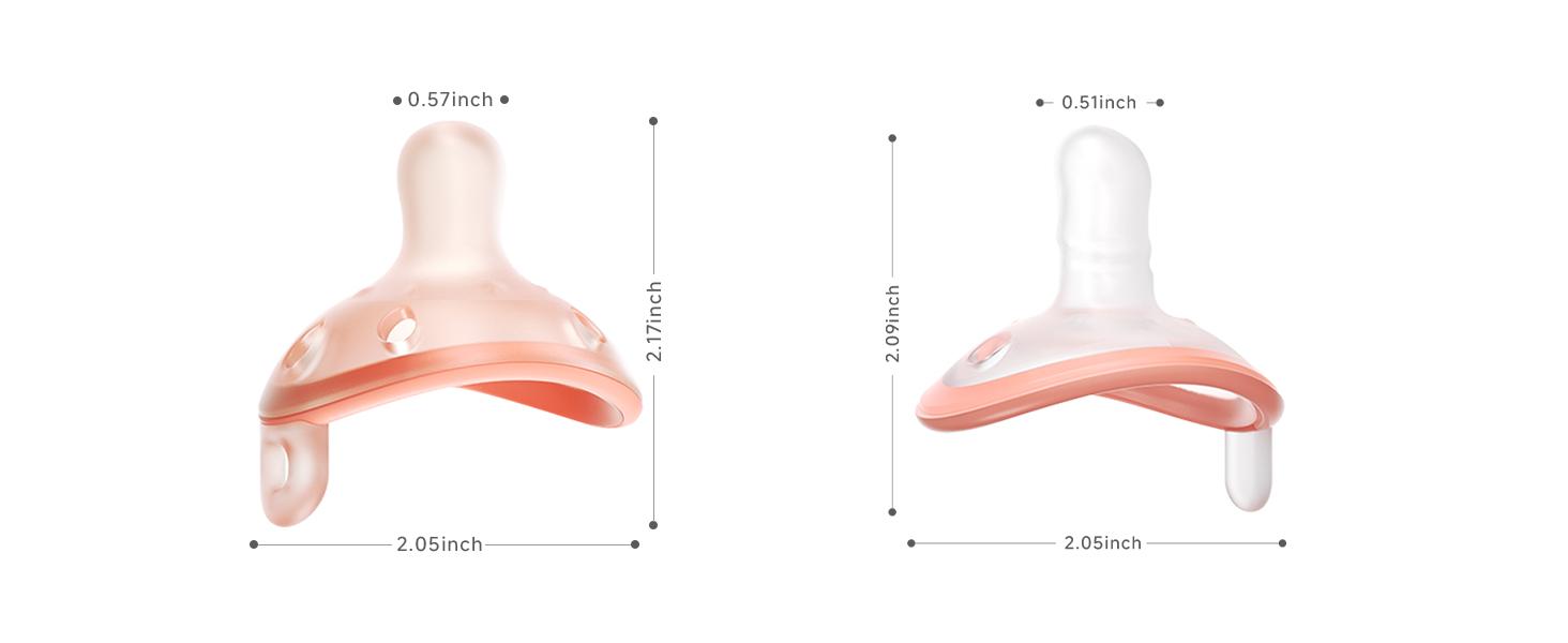 Baby Pacifier Set with Clip, 4-Pack Soothing Infant Pacifiers, Non-Contact Shield, BPA-Free Food-Grade Silicone