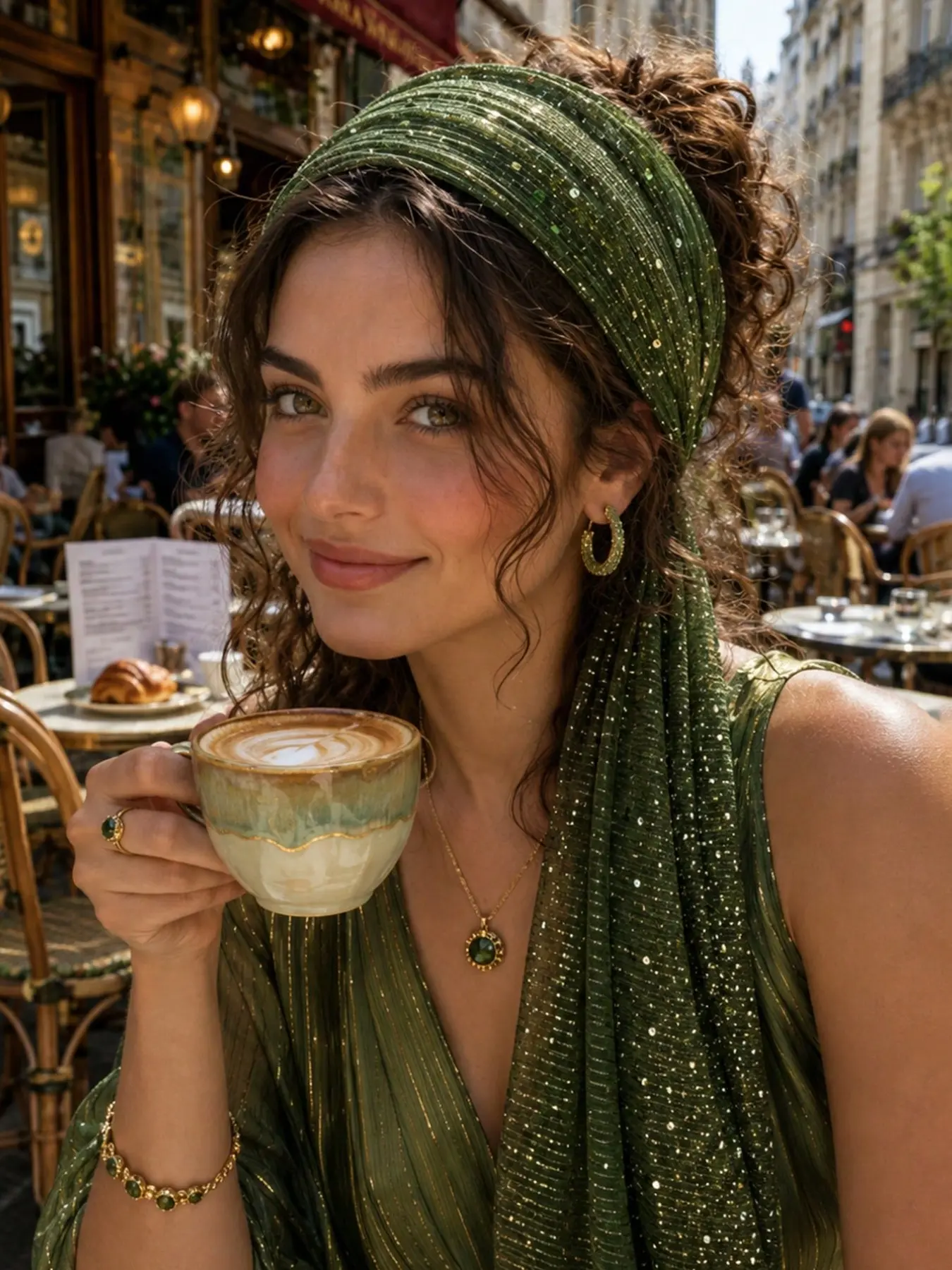New Arrival Sequin Criss-Cross Headband, Bohemian Polka Dot Shawl Scarf, Fitted Party Accessory for All Seasons